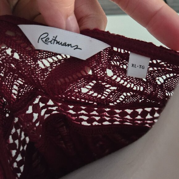 Reitmans Burgundy Lace Blouse – Size XL – Great Condition - Picture 2 of 2